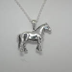 right side of Percheron horse necklace