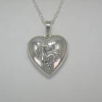 Sterling Silver heart shaped galloping horse locket