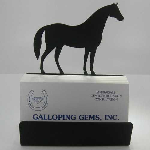 Wrought Iron horse business card holder with cards