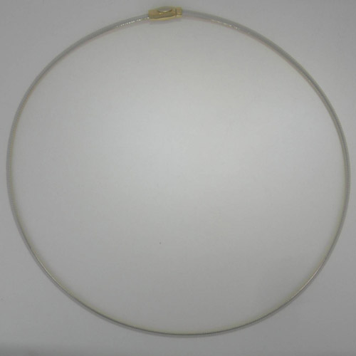 14 karat 3mm white gold reversible Omega chain