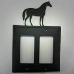 Wrought Iron Standing Horse double toggle electric light switch plate cover