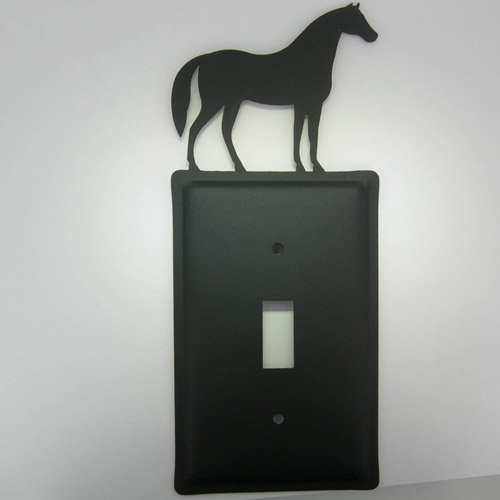 Wrought Iron Horse electric switch plate cover