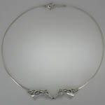 Sterling Silver double horse head necklace