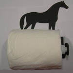 Wrought Iron Horse Bathroom tissue holder with paper