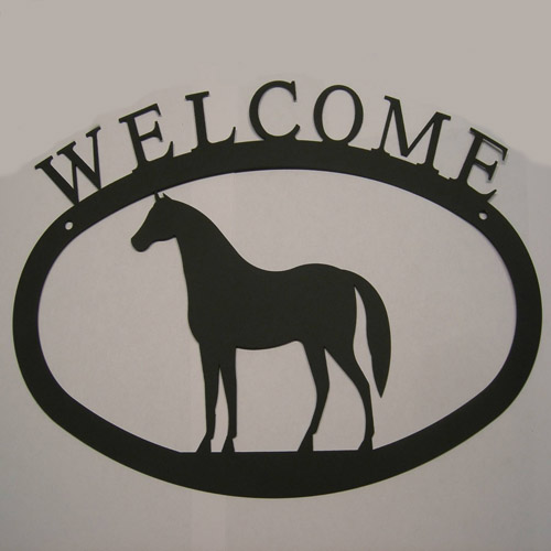 Wrought Iron Horse Welcome Sign