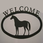 Wrought Iron Horse Welcome Sign