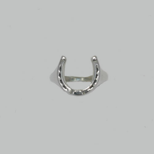 Sterling Silver top view of horseshoe ring