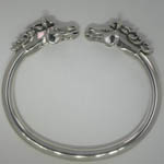 Sterling Silver flexible horse head cuff bracelet