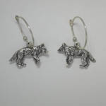 Sterling Silver dangle wolf earrings