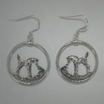 Sterling Silver foal and butterfly hoop earrings
