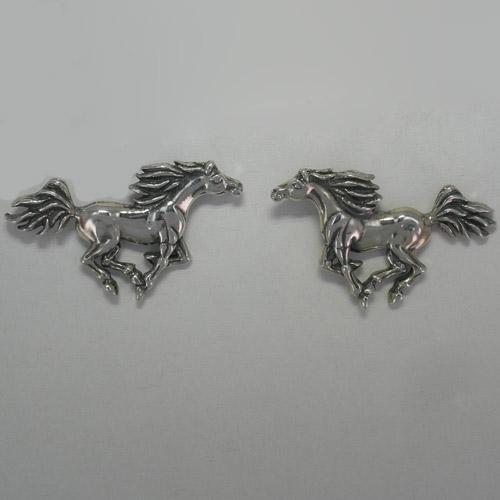 Sterling Silver Galloping Arabian post earrings