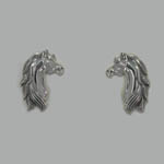Sterling Silver small horse head post earrings