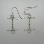 Sterling Silver twisted wire snaffle bit dangle earrings