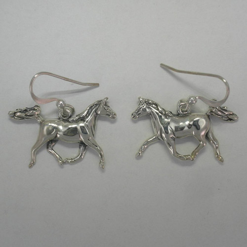Sterling Silver trotting Arabian dangle earrings