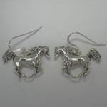 Sterling Silver large galloping Arabian dangle earrings