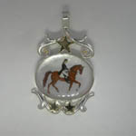 Sterling Silver/14 kt. y.g. Mother of Pearl Dressage Pendant