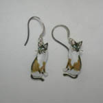 Sterling Silver enamel Snowshoe Siamese earrings