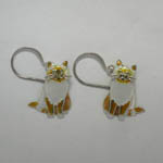 Sterling Silver enamel Birman cat dangle earrings