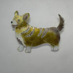 Sterling Silver enamel Welsh Corgi pin/pendant