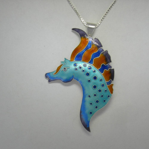 Sterling Silver Dream Stallion horse head necklace