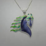 Sterling Silver Fanciful Horse head necklace