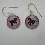 Sterling Silver enamel reversible horse earrings