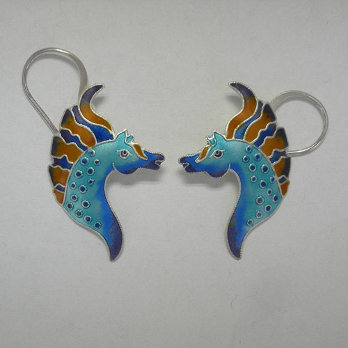 Sterling Silver Dream Stallion dangle earrings