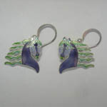 Sterling Silver enamel Fanciful Horse enamel dangle earrings