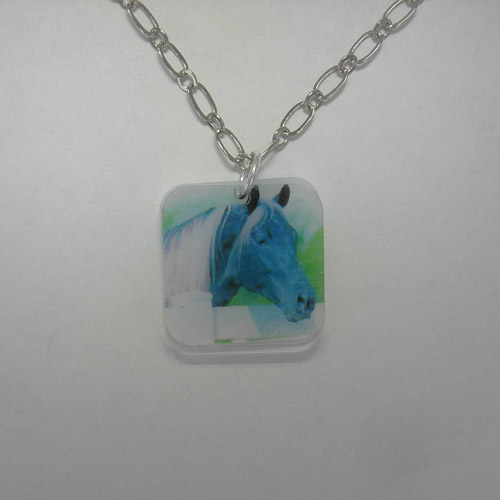 Acrylic horse head necklace