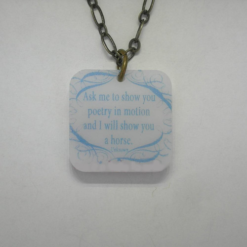 back side of Palomino horse necklace