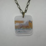 Acrylic Palomino horse necklace