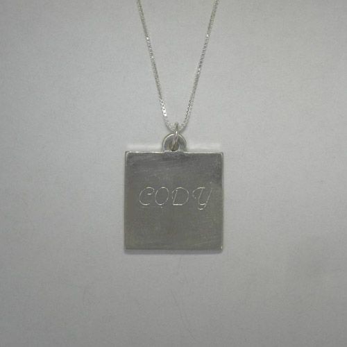 Sterling Silver back of photo necklace