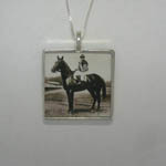 Sterling Silver large photo necklace