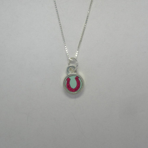 opposite side of mini circle horeshoe necklace
