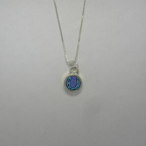 Sterling Silver reversible mini circle horseshoe necklace