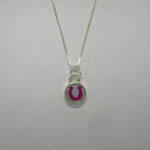 Sterling Silver reversible mini circle horseshoe necklace