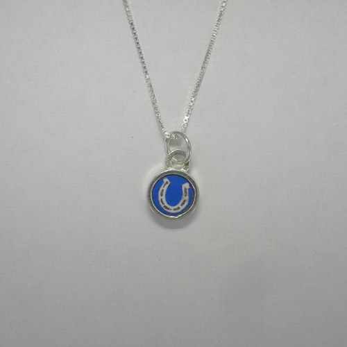 Sterling Silver reversible mini circle horseshoe necklace