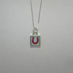 Sterling Silver mini square horseshoe necklace