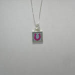 Sterling Silver reversible mini square horseshoe necklace