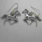 Sterling Silver prancing horse dangle earrings