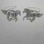 Sterling Silver galloping horse dangle earrings
