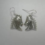 Sterling Silver Indian horse head dangle earrings