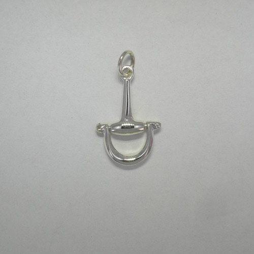 Sterling Silver half D ring snaffle bit charm/pendant