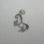 Sterling Silver silhouette rearing horse charm pendant
