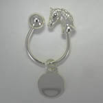 Sterling Silver Plated horse head Key Ring