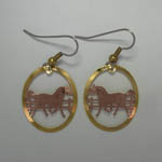 Copper trotting horse dangle earrings