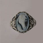 Sterling Silver agate cameo ring